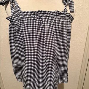 Navy Checkered Women's Blouse